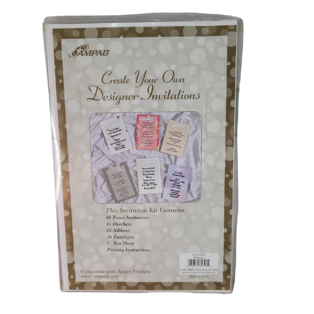 Create Your Own Designer Invitations with Overlays by AMPAD Set of 2 Boxes New